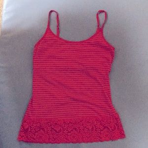❤️Red white striped bra top/tank- S